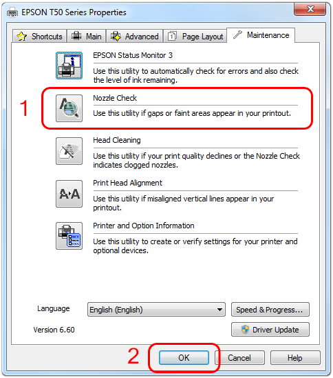 نازل چک پرینتر اپسون epson